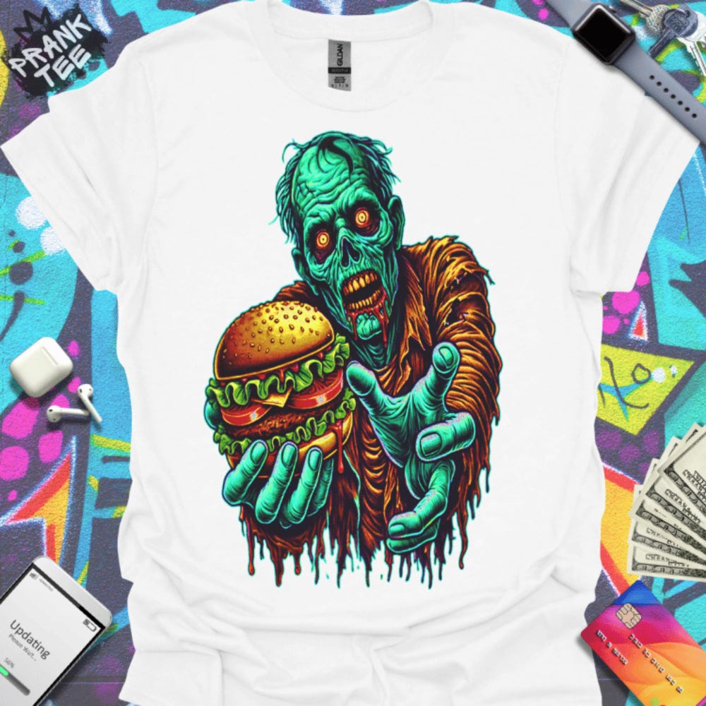 Hamburger Shirt, Sarcastic Shirt, Meme Shirt, Wicked Shirt, Zombie Shirt, Witty Shirt, Humor Shirt, Funny T Shirt, Funny Gift,Burger Shirt Urbanchicdecor