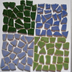 100 Pcs Glazed Ceramic Jigsaw Puzzle Irregular Shaped Mosaic Tiles Pieces Mosaic Making Supplies Mosaic Tiles image 2