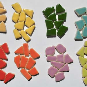 100 Pcs Glazed Ceramic Jigsaw Puzzle Irregular Shaped Mosaic Tiles Pieces Mosaic Making Supplies Mosaic Tiles