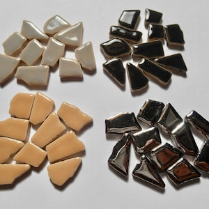 100 Pcs Glazed Ceramic Jigsaw Puzzle Irregular Shaped Mosaic Tiles Pieces Mosaic Making Supplies Mosaic Tiles image 7