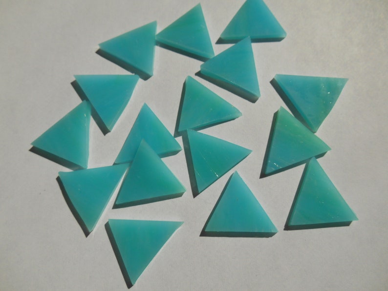 Rectangle Triangles Craft Pieces Mosaic Supplies Green Tile Blue Tile Turquoise Tile Teal Mix Opaque Mosaic Glass Tiles Squares