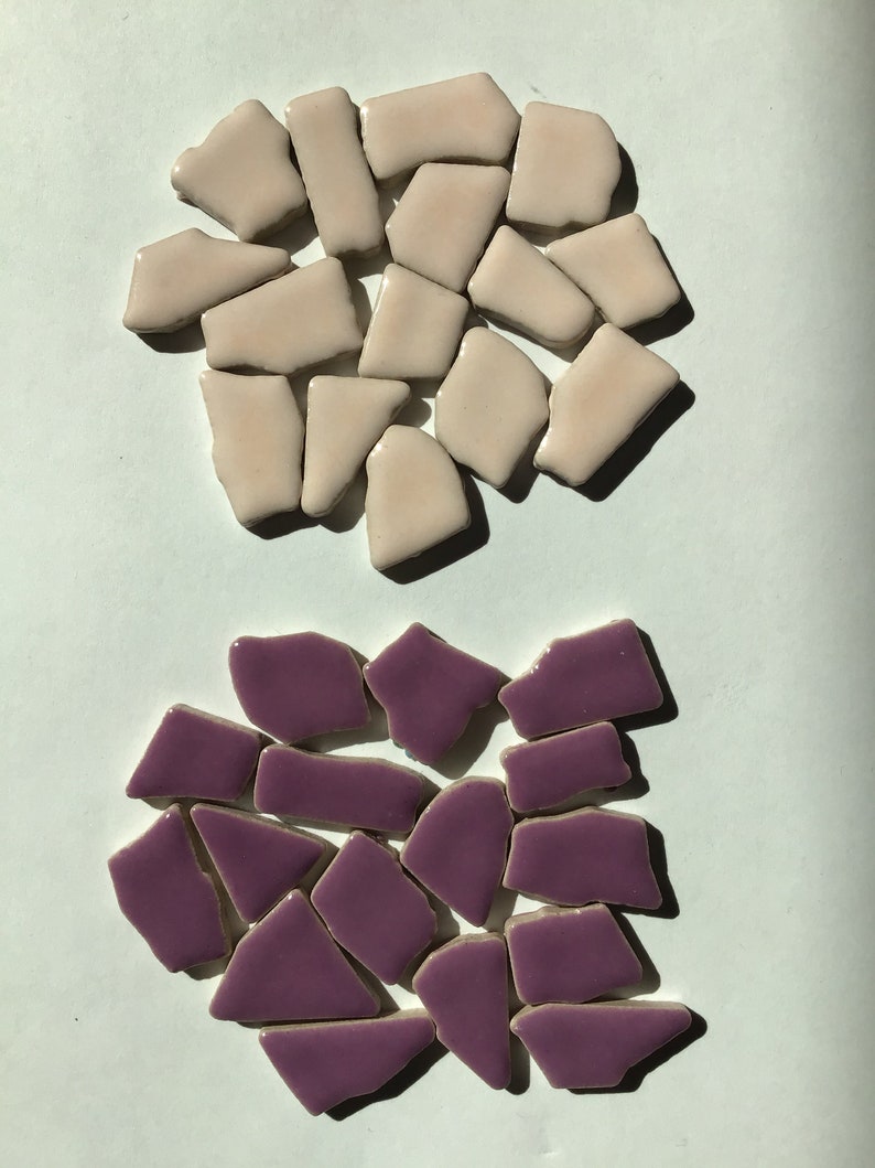 100 Pcs Glazed Ceramic Jigsaw Puzzle Irregular Shaped Mosaic Tiles Pieces Mosaic Making Supplies Mosaic Tiles image 9