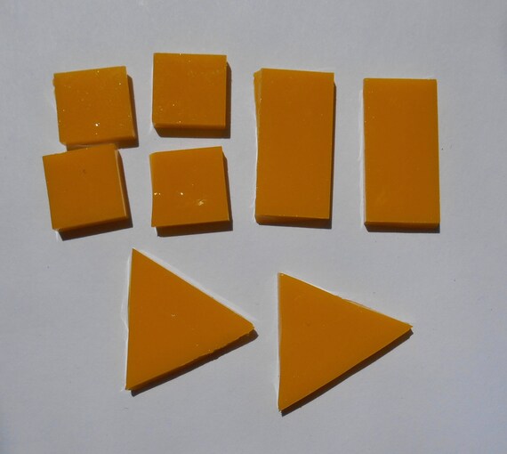 Mosaic Tiles Supplies Art Craft Mixed Yellow /& Orange Glass Triangles