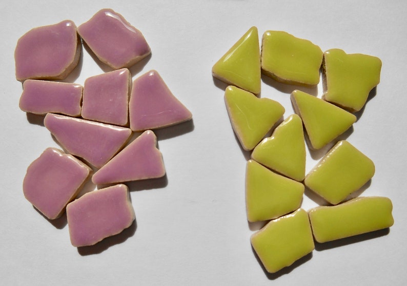 100 Pcs Glazed Ceramic Jigsaw Puzzle Irregular Shaped Mosaic Etsy