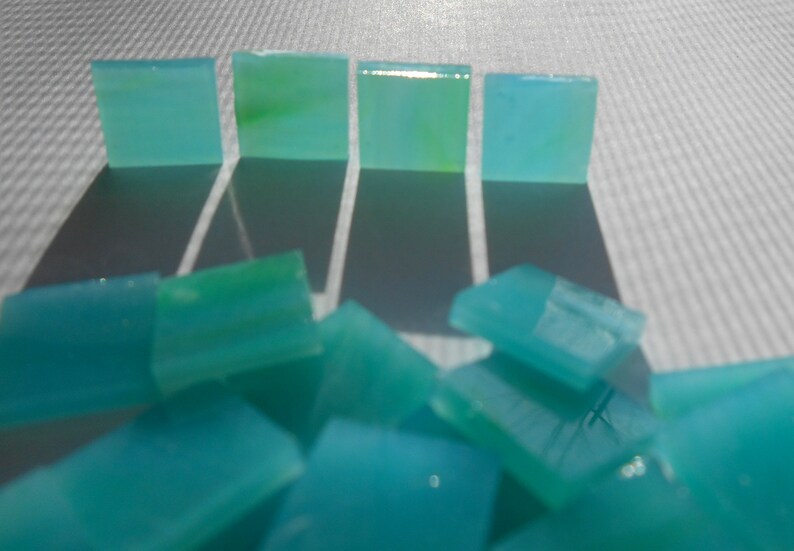 Rectangle Triangles Craft Pieces Mosaic Supplies Green Tile Blue Tile Turquoise Tile Teal Mix Opaque Mosaic Glass Tiles Squares