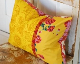 Decorative Pillows, Cottage Chic Decorative Throw Pillows, Bohemian Pillow, Boho Pillows, Gold Pillows, Floral Print Pillow, Pink Pillow