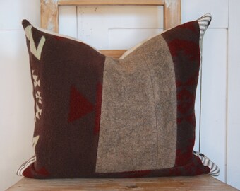 Modern Farmhouse Pillows, Cabin Wool Pillow, Rustic Cabin Pillows, Pendleton Oregon, Decorative Pillow, Eclectic Pillows, Western Home