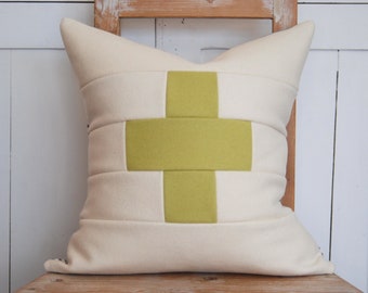 Swiss Cross,Modern Farmhouse Pillows, Cabin Wool Pillow, Rustic Cabin Pillow, Pendleton Oregon Eclectic Decorative Pillow Cover,Cross Pillow