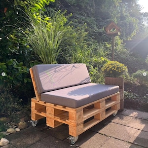 Pallet sofa, plug-in system, seating furniture, couch, bench, Euro pallet, garden furniture pallet, unique, sustainable, wooden furniture, pallet seat