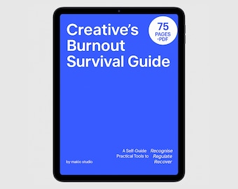 Burnout Recovery Journal, Digital Workbook for Creatives, Stress Relief Self-Care, Instant Download Printable