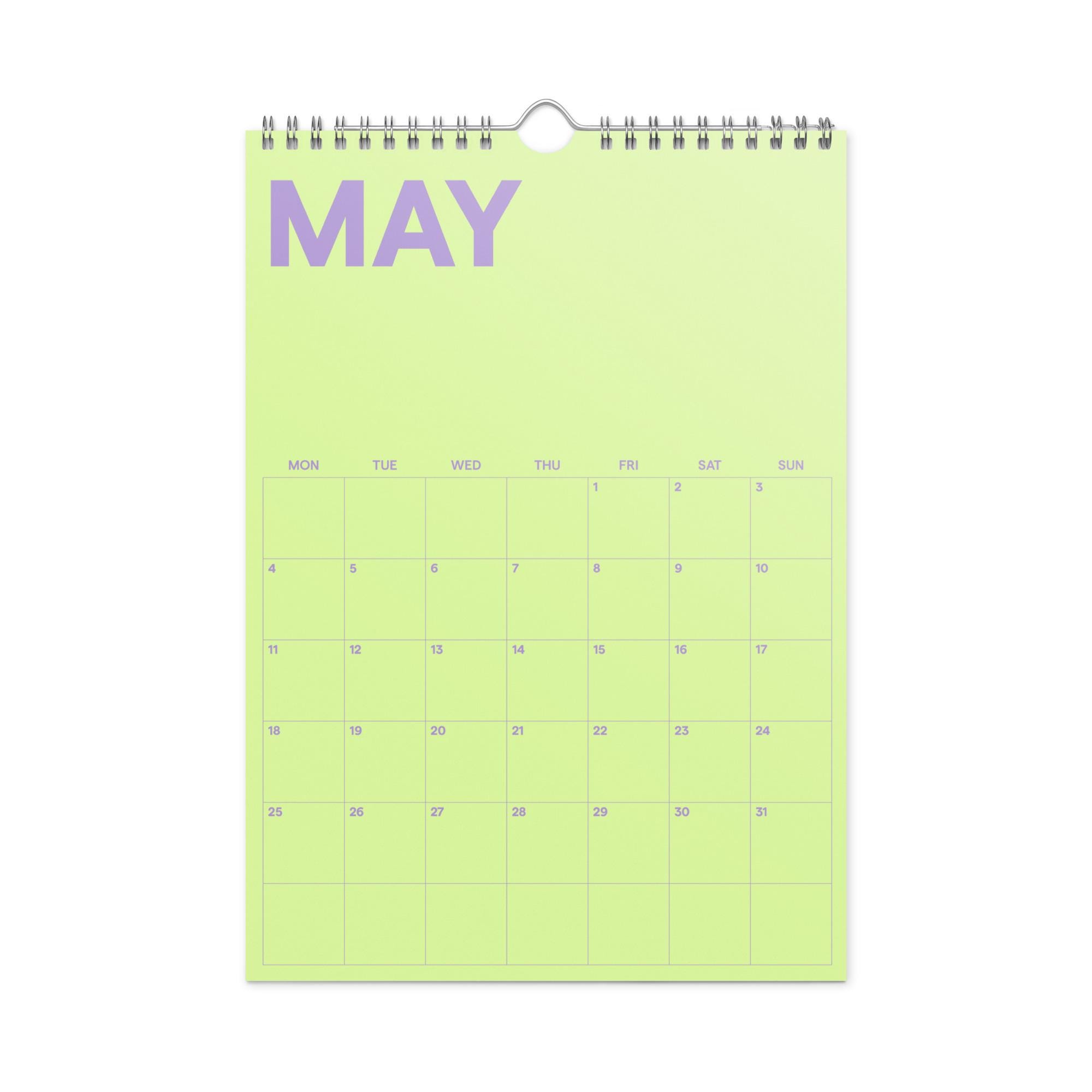 2026 Wall Calendar, A4 Pastel Colorblock Monthly Planner, Wire Bound - Etsy