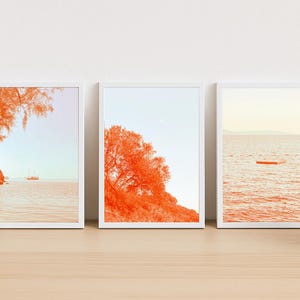 Mediterranean Wall Art Printable Set – 5x7” Digital Download, Coastal Summer Stillness, Rustic Beach House Decor (Set of 3 Prints)