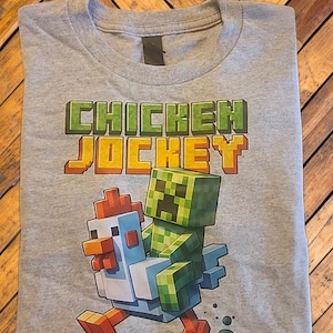chicken jockey | back to school | kids gamer shirt | pixelated | video game shirt | gift for kid | farmer gift | gaming gift | halloween