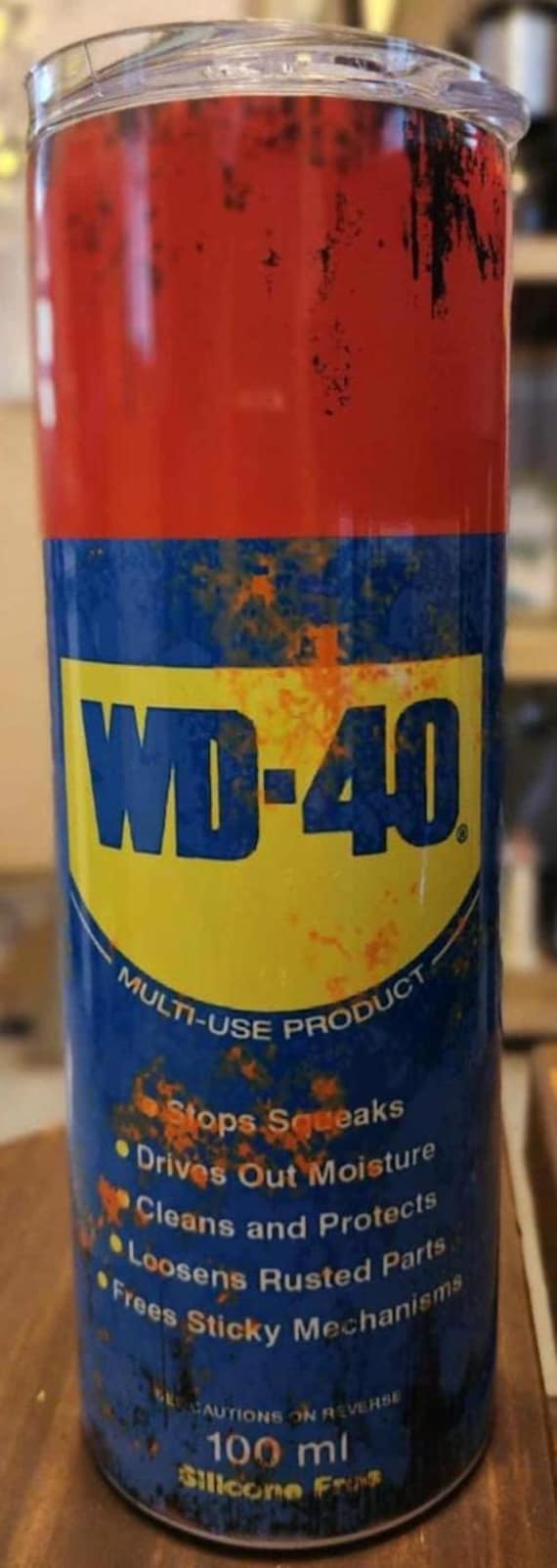 WD-40 Oil Can Tumbler | Mechanic Gift, Rusted Design Water Bottle