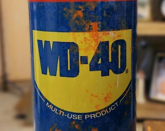 WD-40 Oil Can Tumbler | Mechanic Gift, Rusted Design Water Bottle