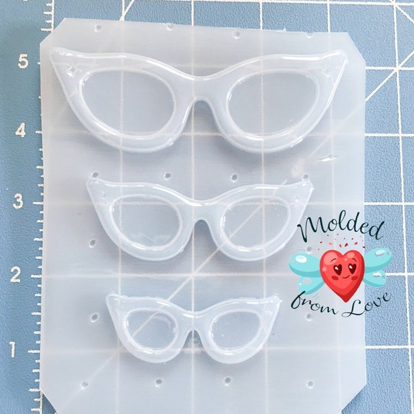 Set of 3 Retro Vintage Stylish Cat Eye Glasses handmade Plastic Mold