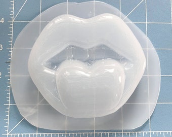 Sexy Lips with Tongue Soap Or Bath Bomb Handmade Plastic Resin Mold