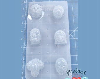 VERSION 2 6 Bite Size Small Horror Movie Character Heads Handmade  Resin  Mold