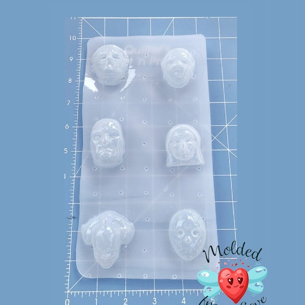 VERSION 2 6 Bite Size Small Horror Movie Character Heads Handmade  Resin  Mold