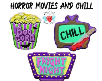 Horror Movie and Chill Plastic Mold Set, Handmade for Bath Bombs/Chocolate