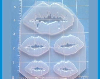 5 sexy Lips Handmade Plastic Resin Mold