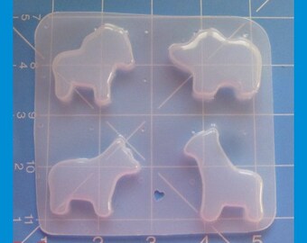 4 small Animal Cracker Shapes handmade plastic mold/UV Resin mold/Resin Mold/Chocolate mold/claymold/Wax Mold/Jewelry mold/plaster mold/