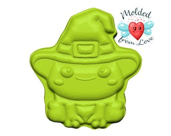 Kawaii Frog Witch Handmade Plastic Mold BathBomb Mold | Plastic Mold | Soap Mold | Chocolate  Mold | Candle Mold
