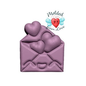Molde de resina plástica hecho a mano con forma de bomba de baño o jabón con letras de amor kawaii