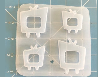 NEW! 4 Mid Century Style Asym Television shapes  handmade Plastic Mold