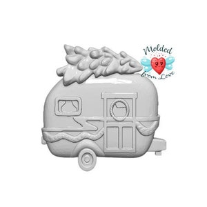 Molde de plástico artesanal con forma de caravana para bombas de baño, jabones y velas.