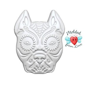 Sockerskallehund handgjord plastform, dia de muerta, tvålform, badbombform, badbombform, chokladform, lerform, gipsform