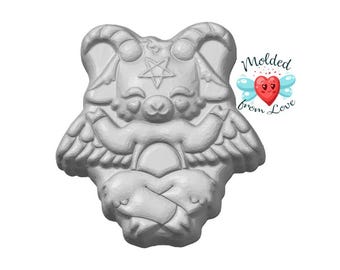 Molde de plástico hecho a mano de Baphomet, molde de jabón, molde de bomba de baño, molde de bomba de baño, molde de críptido, molde de arcilla, molde de yeso, molde de chocolate,