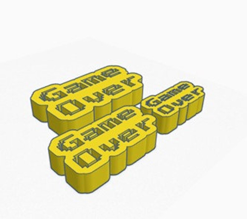 Game Over Word Shaker STL file For 3D printing Etsy