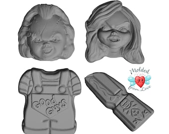 Horror Doll Plastic Mold: Boy/Girl Bath Bomb, Soap, Clay