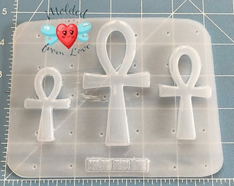 3 verschiedene Größen Ankh Kreuze handgemachte Kunststoffform/UV-Resinform/Resinform/Tonform/Schmuckform/Wachsform/Schokoladenform/Ankh Kreuz Form