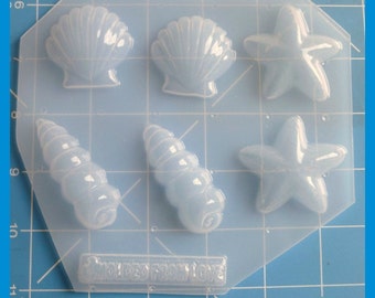 Double Sea Shells  Handmade Flexible  Plastic Resin Mold