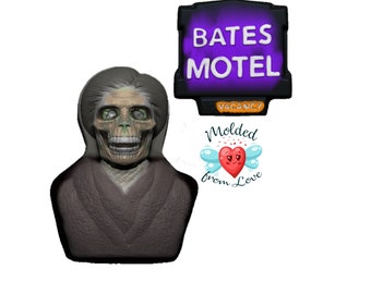 Vintage Horror Motel Set  Sign and Decaying Mom Handmade Plastic Mold BathBomb Mold | Plastic Mold | Soap Mold | Chocolate  Mold