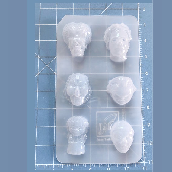 6 Bite Size Small Horror Movie Character Heads Handmade Resin Mold