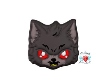 Molde de plástico hecho a mano con forma de cabeza críptica de Snarly Yow, molde para jabón, molde para bombas de baño, molde para bombas de baño, molde, molde de arcilla, molde de yeso, molde de chocolate