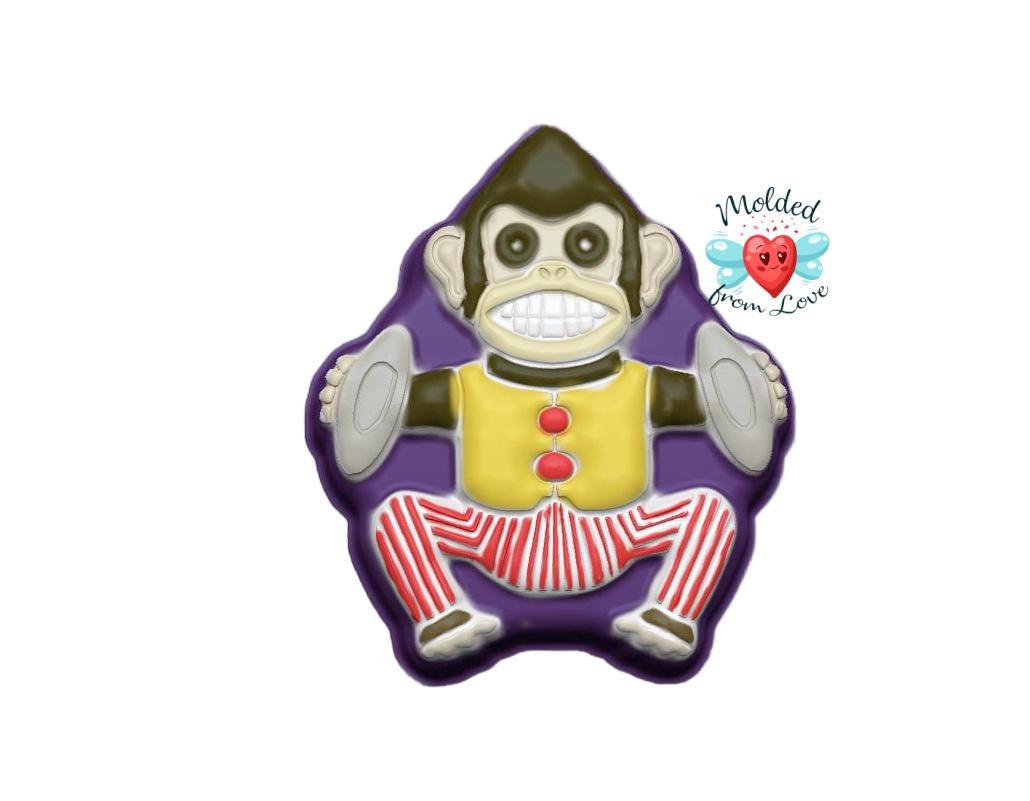 Curious George Monkey Lollipop Chocolate Candy Soap Crayon Mold - Molds N More