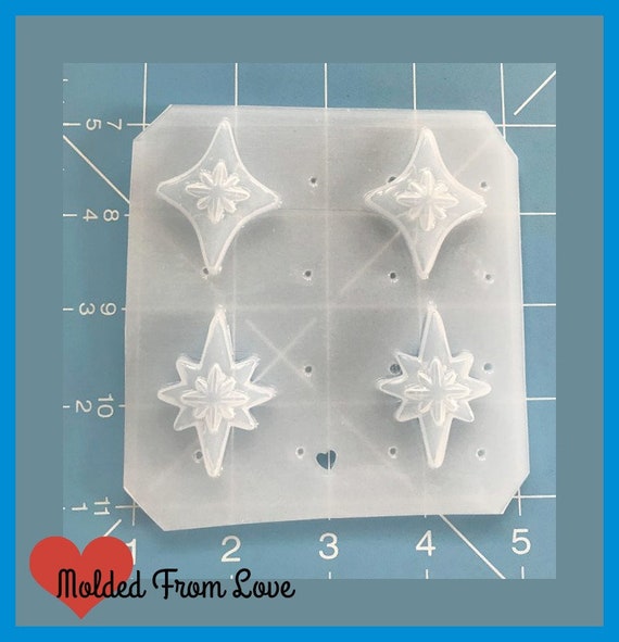 NEW! 4 Mid Century Double Atomic Star and Diamonds Shapes Handmade