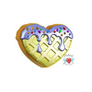 Delish Frosted Waffle Heart Handmade Plastic Mold/Bathbomb mold/bath bomb mold/Bathbomb/soap mold/plaster mold/chocolate mold/wax mold