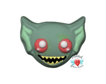 Molde de plástico hecho a mano con forma de cabeza de duende de Kelly Hopkinsville, molde para jabón, molde para bombas de baño, molde para bombas de baño, molde, molde de arcilla, molde de yeso, molde para chocolate