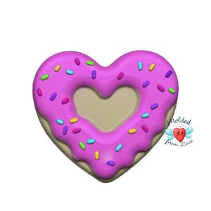 Delish Frosted Heart Donut Handmade Plastic Mold/Bathbomb mold/bath bomb mold/Bathbomb/soap mold/plaster mold/chocolate mold/wax mold