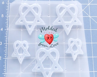 5 Heart A Gram Shapes  Plastic Handmade Resin Mold