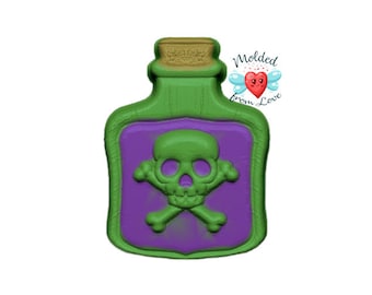 Molde de plástico para bomba de baño, hecho a mano, con forma de botella de veneno, para jabón, cera, chocolate, comida, yeso y manualidades.