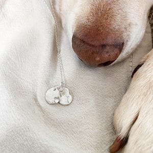 Handmade Dog Nose Necklace, Personalised Silver Pendant with Your Dog’s Nose Print, Memorial Pet Jewellery, Dog Lovers Necklace, Dog Gift