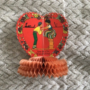 Antique 1930s Valentine Card Fold Out Card Childrens Card Paper Ephemera Collectibles Made in U.S.A.