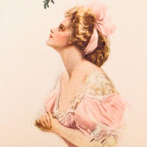ANTICIPATION , Harrison Fisher’s American Girls, 5” x 7.75”, Antique Book Print , Unframed, Victorian Age Fashion Art, Printed in 1912