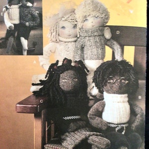 Vogue 7535, Uncut Sewing Pattern, Sock Dolls, Size 18-19” Long, Patterns For clothing Included, 2002
